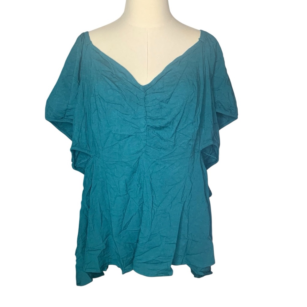 NWT Torrid Teal Cut out Blouse 5X | 3708